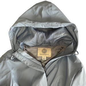 WEATHERPROOF Ladies Jacket Light Blue Jacket with hood Size LG